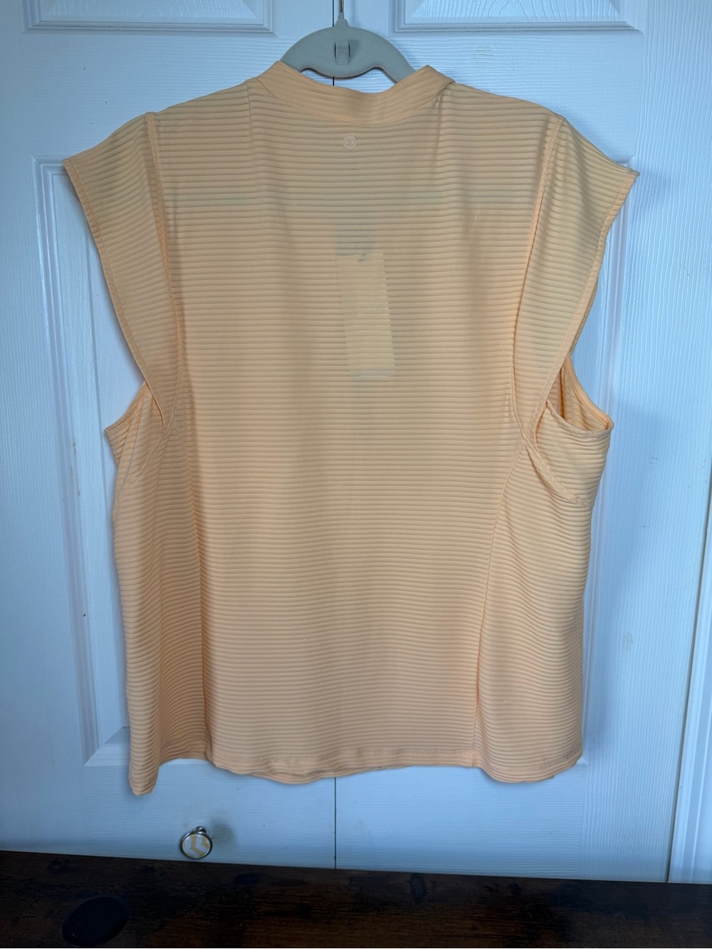 CALIA Women’s XXL Peach Ribbed Half Zip Cap Sleeve Activewear, Golf, Casual NWT - Picture 7 of 10
